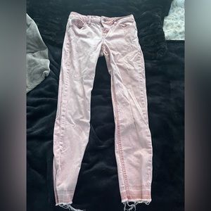 Pink low waist skinny jeans